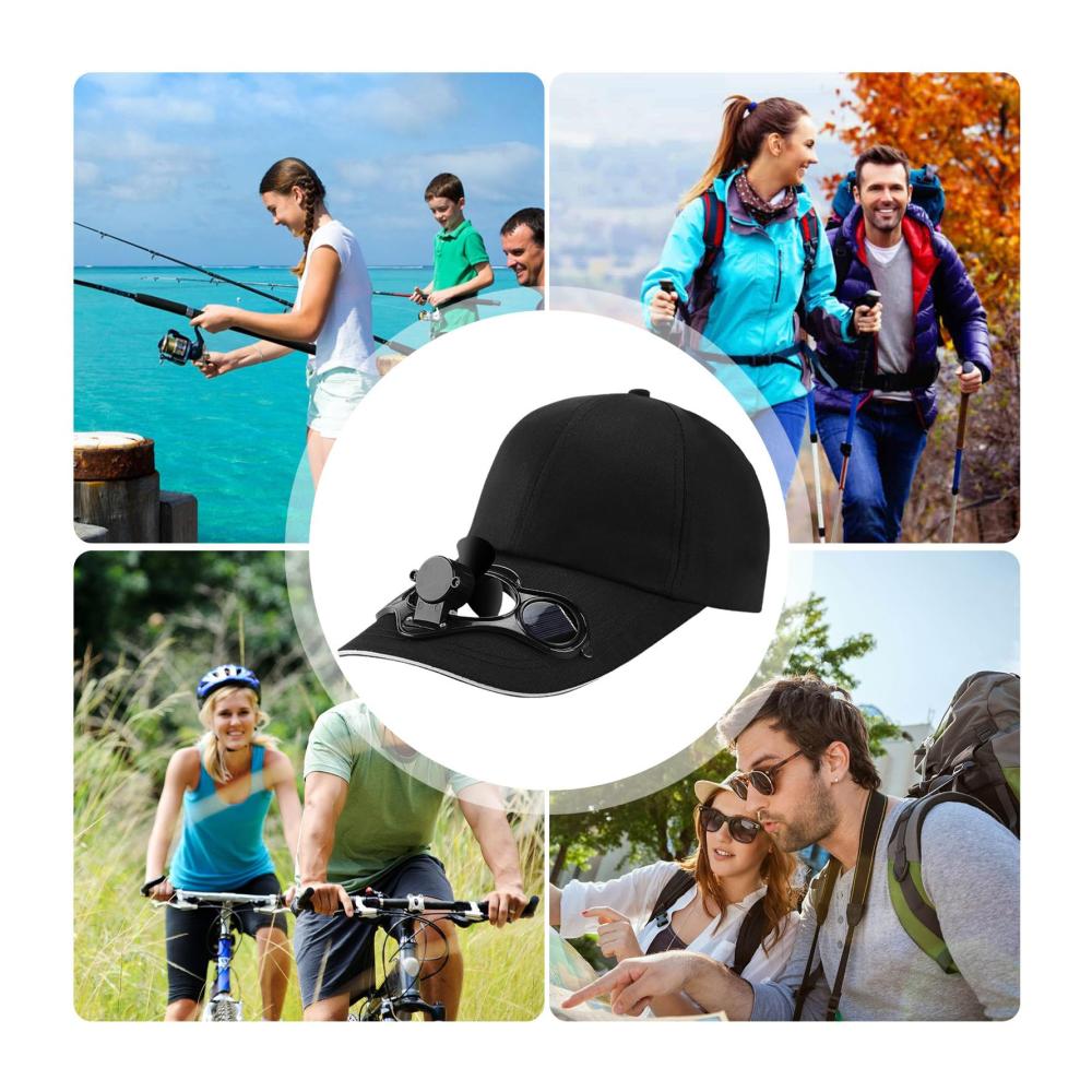 Solarbetriebene Baseball Cap mit Lüfter | Kühlen Sie Ihr Gesicht ohne Batterien - Perfekt für Sommeraktivitäten