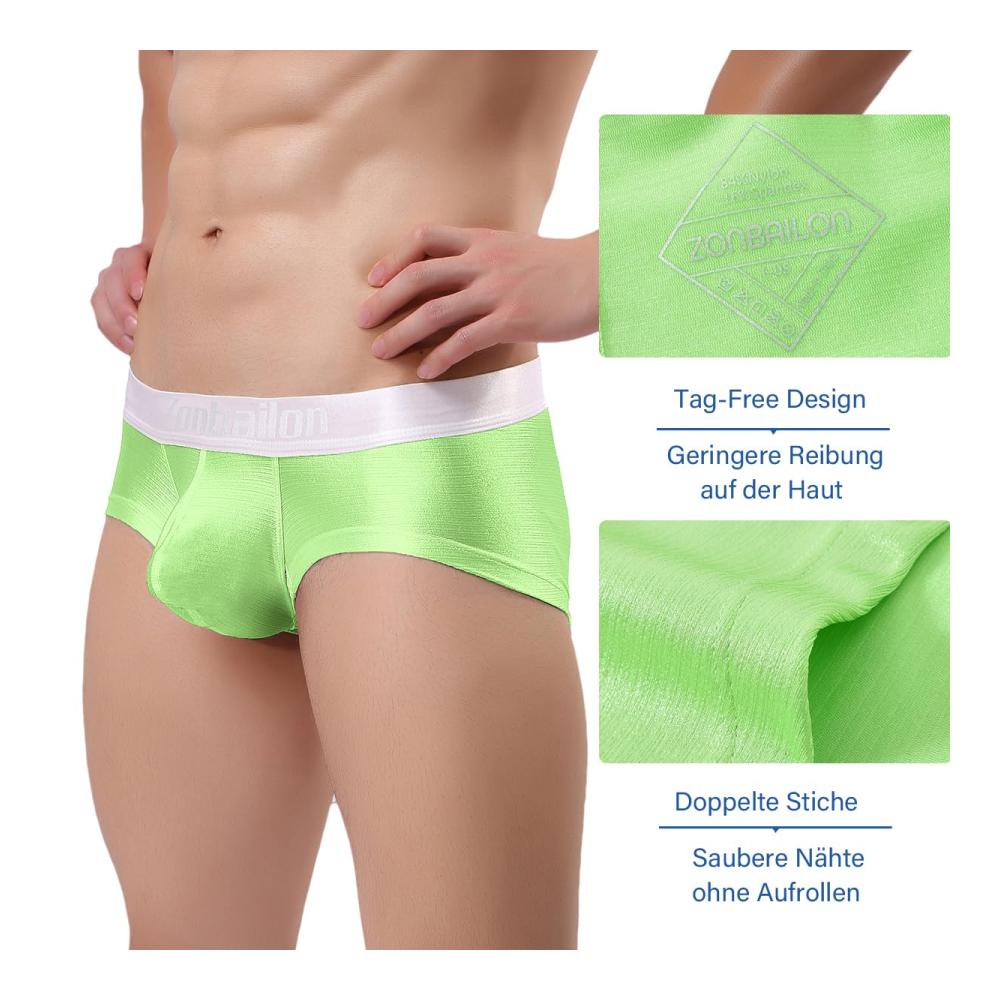ZAIGELUO Herren Retroshorts - Eisseide Boxershorts Nahtlose Trunks mit Pouch Kurze Beine Sexy Unterwäsche für Männer - Sportliche Retroshorts Shorts Sporthose und Unterhosen in Einem