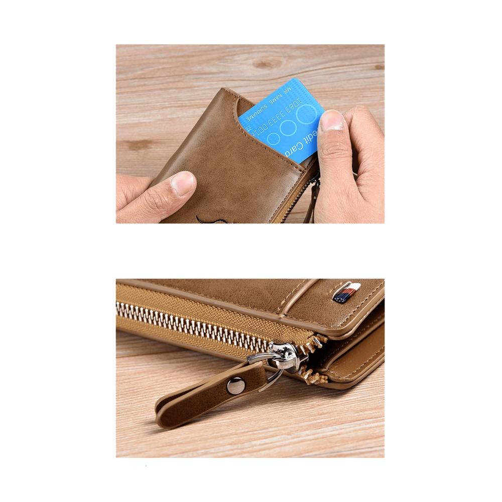Herren Geldbörse mit RFID-Blockierung | Große Kapazität 13 Kartenfächer | Schlankes minimalistisches Design | Bifold Fronttasche und ID-Fenster