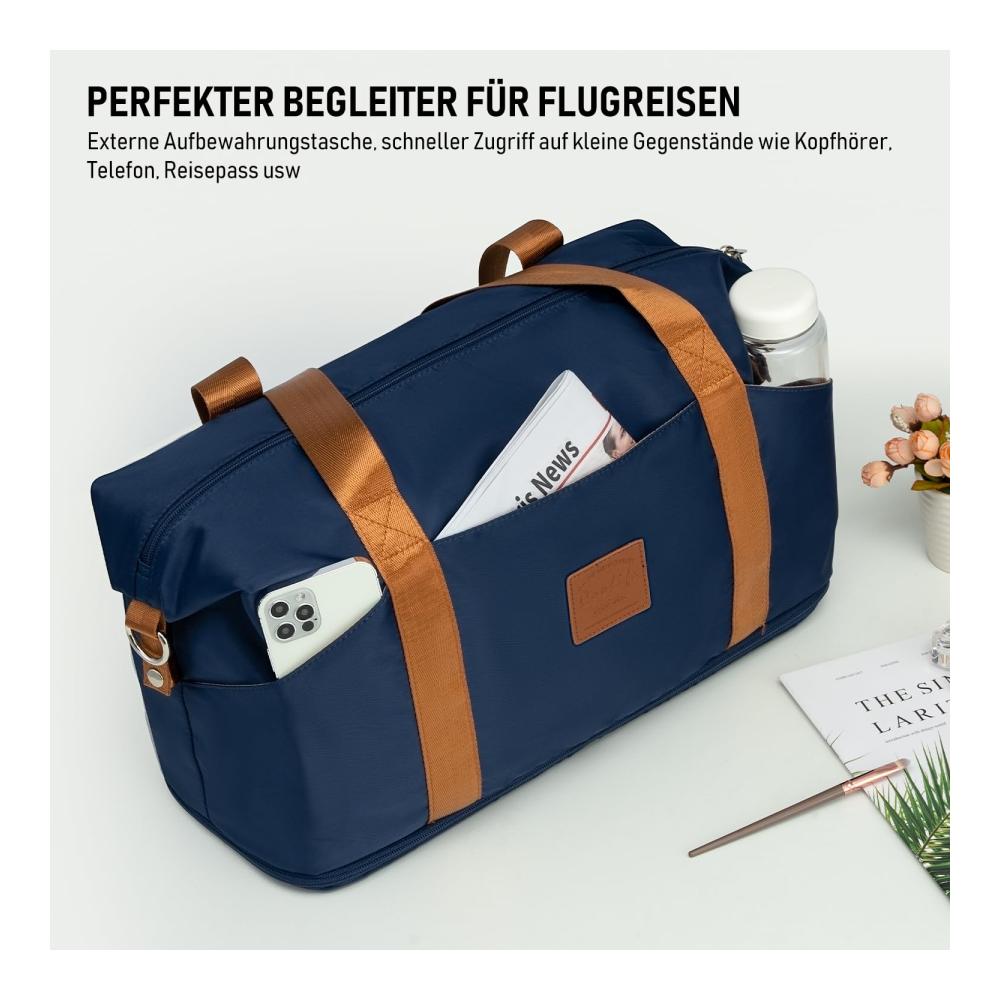 Handgepäck Kabinentasche 45x36x20cm Easyjet Airlines Freigepäck Wasserfest 25L Blau - Ideale Sporttasche und Reisetasche für Damen