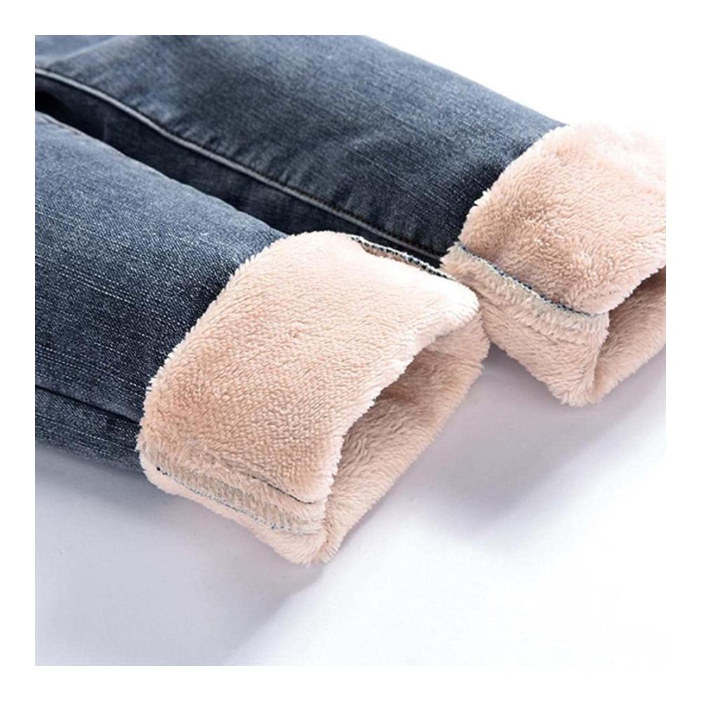 Winter Jeans Damen - Hochbund Thermojeans in warmem Fleece - Leggings für kalte Tage