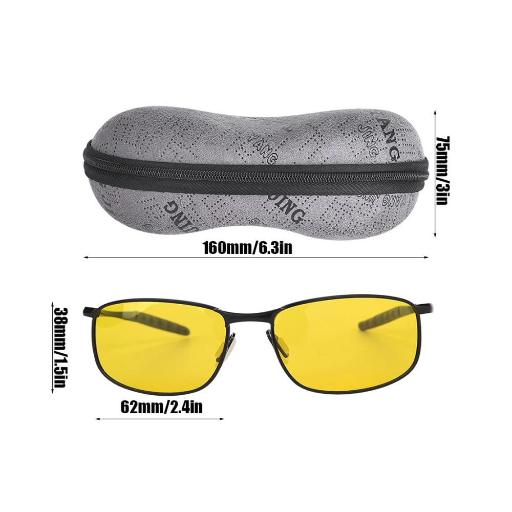 Nachtsichtbrille für Autofahrten - Polarisierte HD-Sonnenbrille mit Anti-Glare-Schutz | Getönte Sicherheitsbrille für Männer und Frauen | Inklusive praktischer Zip-Box