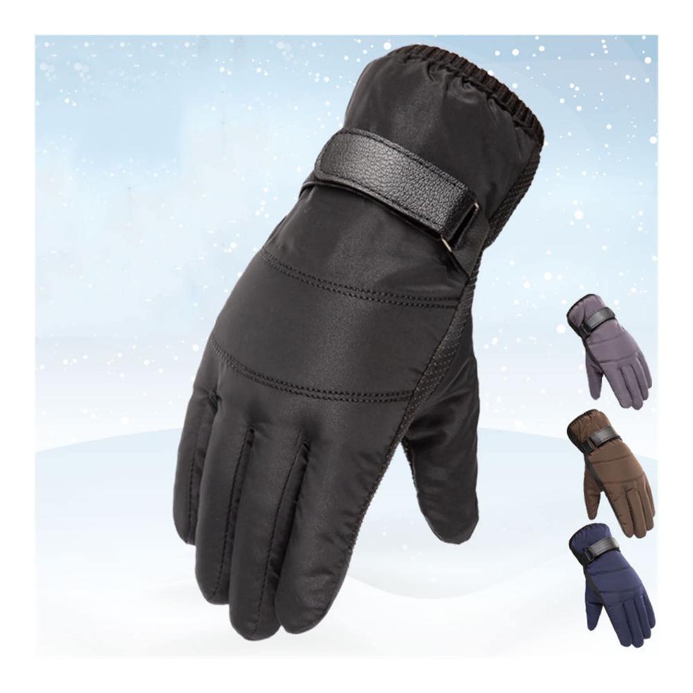 Winter-Handschuhe für Herren Daunen-Baumwollhandschuhe Warme Ski- und Outdoor-Sporthandschuhe Wind- und Kälteschutz Fahrradhandschuhe (A-02 Einheitsgröße